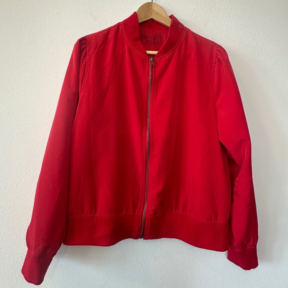 Mighty Fine Spirit Halloween Harley Quinn Jacket Red Bomber Adult Large